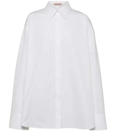 Valentino White Oversized Long Sleeve Shirt