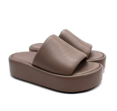 Balenciaga Mouse Brown Platform Slides