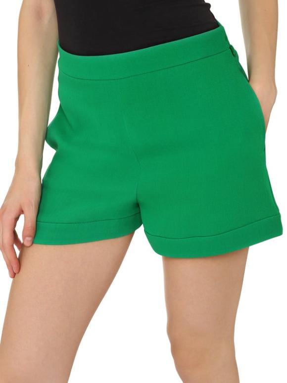 Valentino Garavani Green High Waist Silk Shorts