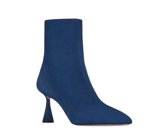Aquazzura Blue Suede Amore Bootie 75