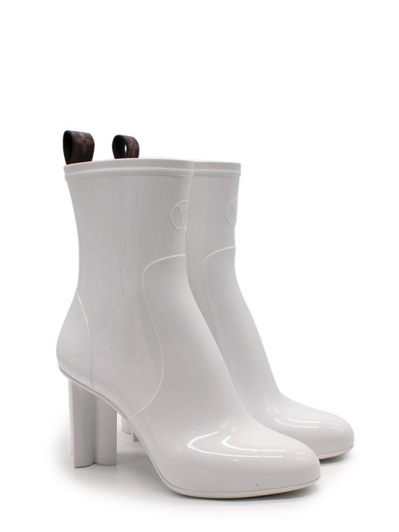 Louis Vuitton White Silhouette Shint Rubber Ankle Boot