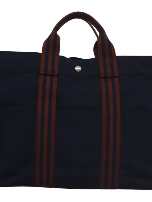 Hermes Hermès Blue Canvas Tote Bag