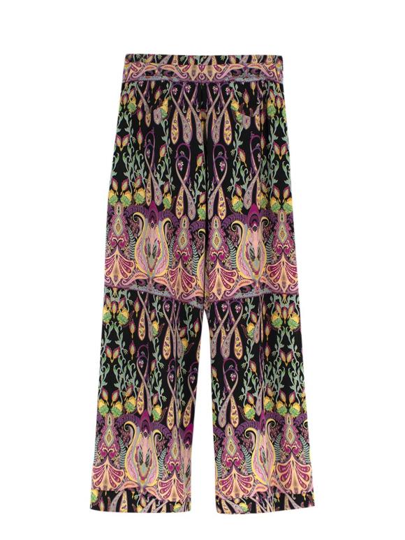 Etro Wide Leg Paisley Print Trousers