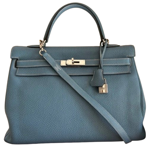 Hermes Blue Jeans Togo Leather Kelly Bag