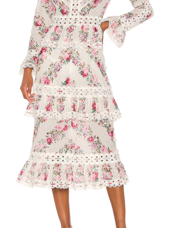 Zimmermann Honour Pintuck Floral Dress