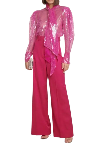 Nina Ricci Pink Sequin Embellished Blouse