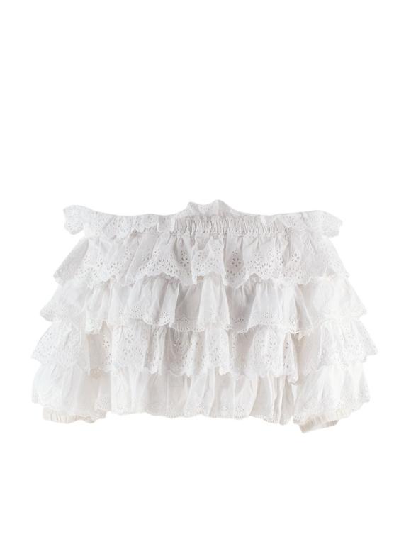 Dolce and Gabbana White Broderie Anglaise Off The Shoulder Top