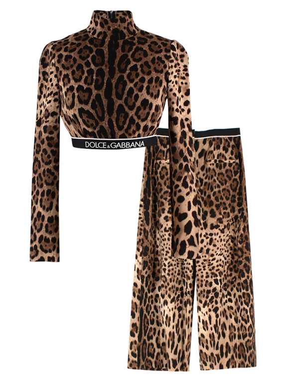 Dolce&Gabbana  Cropped Cheetah Print Suit