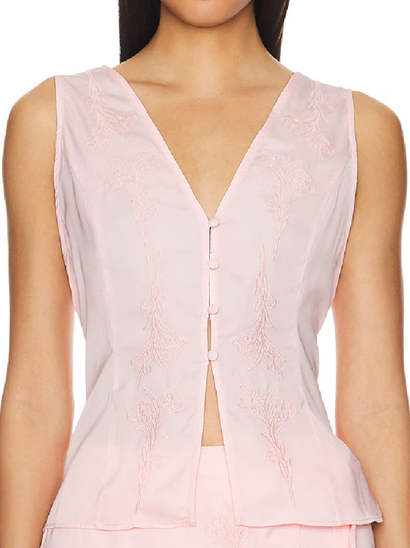 Ciao Lucia! Satin Rina Top In Ballet Pink