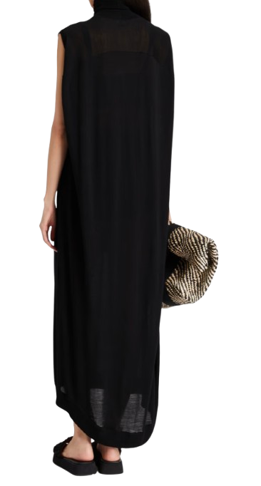 Toteme Black Wool Cocoon Maxi Dress