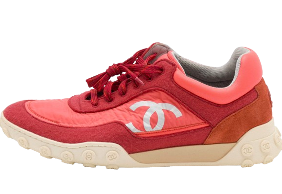 Chanel Red Lowtop Sneakers