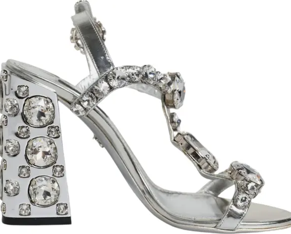 Dolce & Gabbana Embellished Silver Sandals