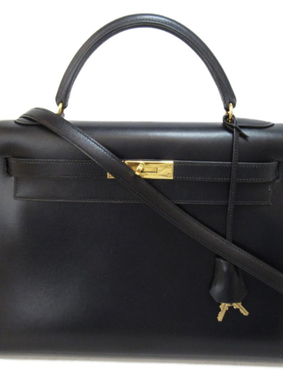 Hermes Hermès  Black Calf Leather Kelly 32cms