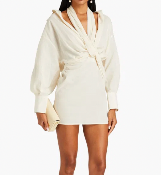 Jacquemus Neutral Le Papier Mini Dress