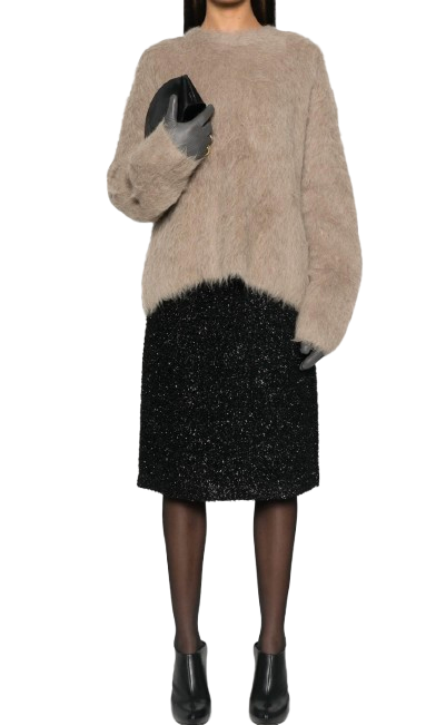 Toteme Boxy Alpaca Knit in Taupe