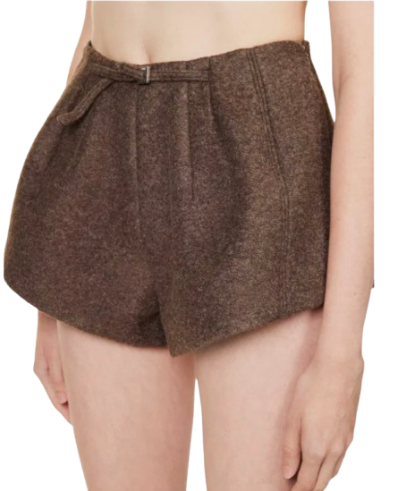 Jacquemus Brown Le Chouchou Wool Blend Belted Shorts