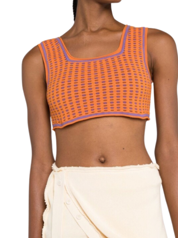 Jacquemus Le Haut Macio Crop Top in Orange