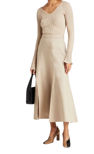 Caes Beige Midi Skirt