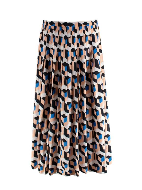 Dries Van Noted Geometric Printed Midi Skirt