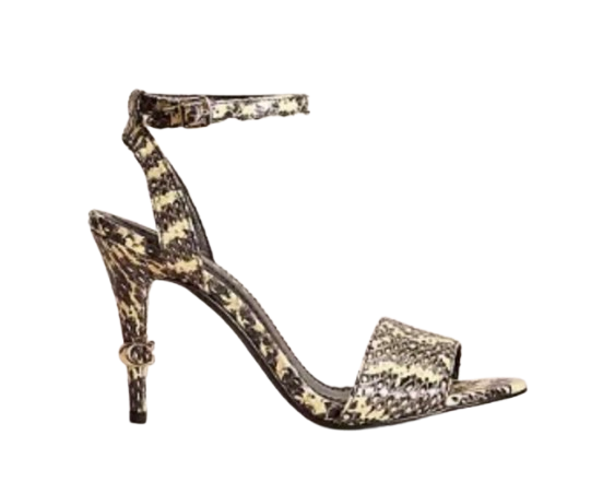 Coach Snakeskin Print Heeled Sandals