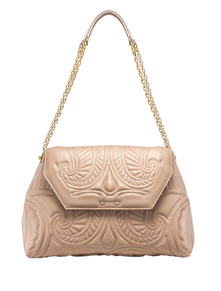 Okhtein Beige Lotus Shoulder Bag