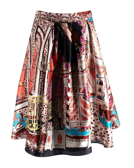 Dior Silk Printed Midi Skirt