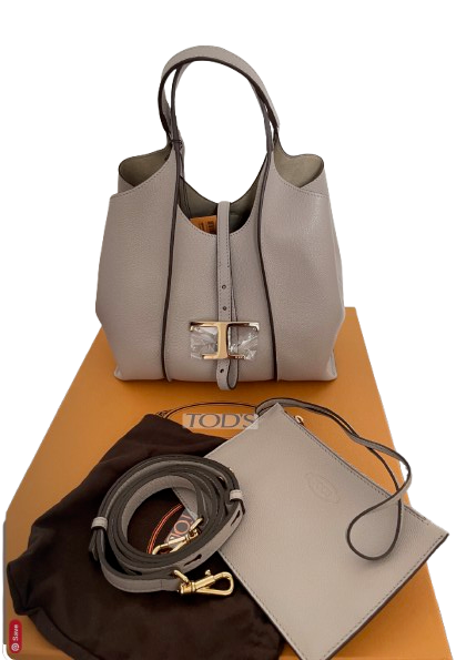 Tod's Grey Mini T Timeless Shopping Bag