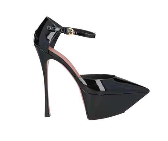 Amina Muaddi Black Patent Angelica Pumps
