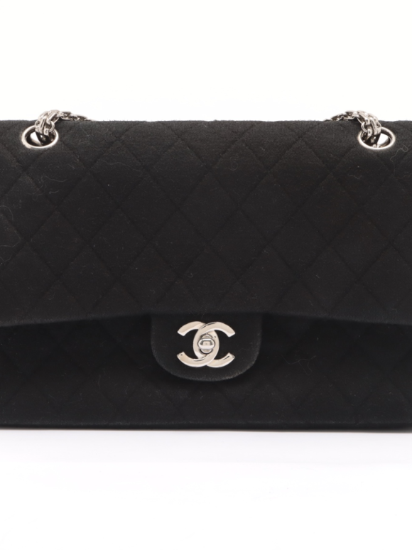 Chanel Timeless Quilted Black Fabric Bag