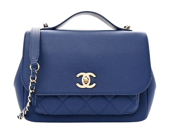 Chanel Blue Quilted Leather Business Affinity Bag