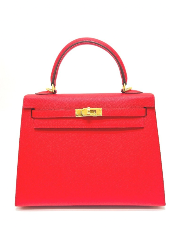 Hermes Hermès Red Kelly 25cms With Gold Hardware