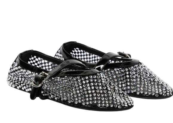 Alaia's Crystal Mary Jane Flats