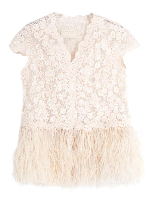 Cherie D Bespoke  andcrafted Flower Pattern Feather Jacket