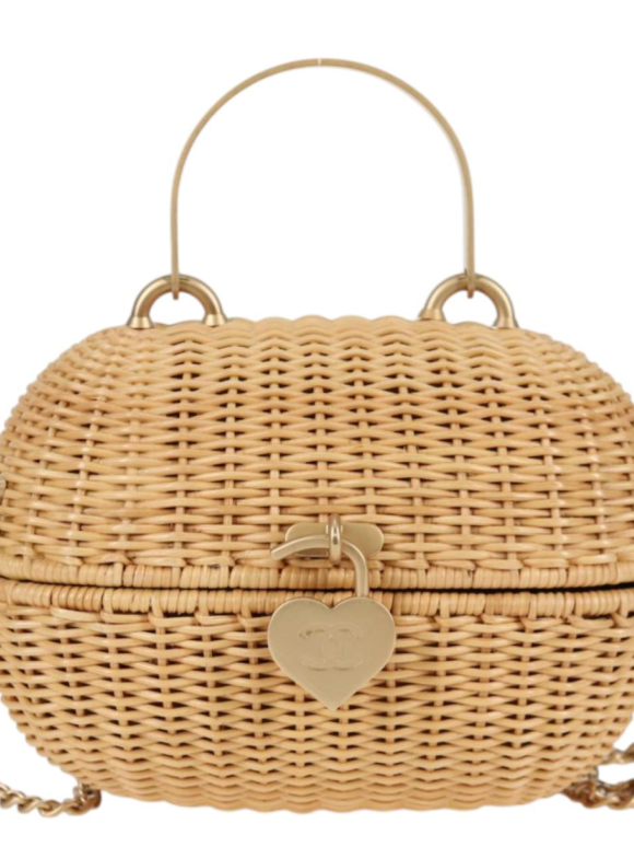 Chanel Heart Padlock Wicker Bag