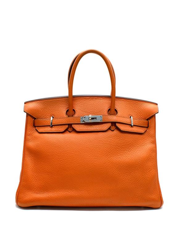Hermes Birkin 35 in Orange H Taurillon Clemence Leather Palladium Hardware