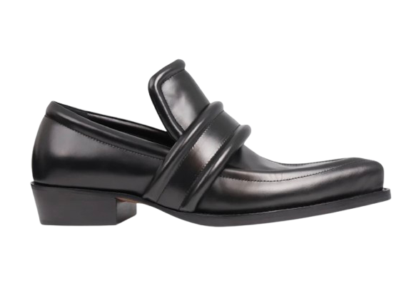 Bottega Veneta Black Leather Spada Loafers