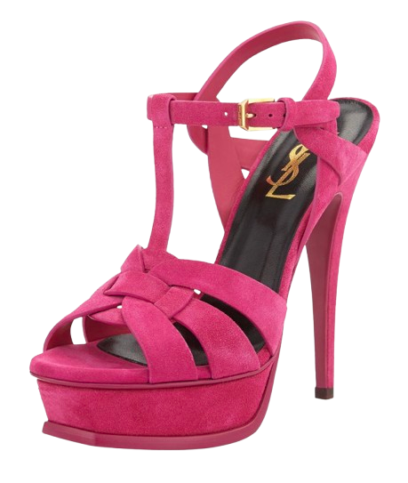 Saint Laurent Pink Suede Tribute Sandals