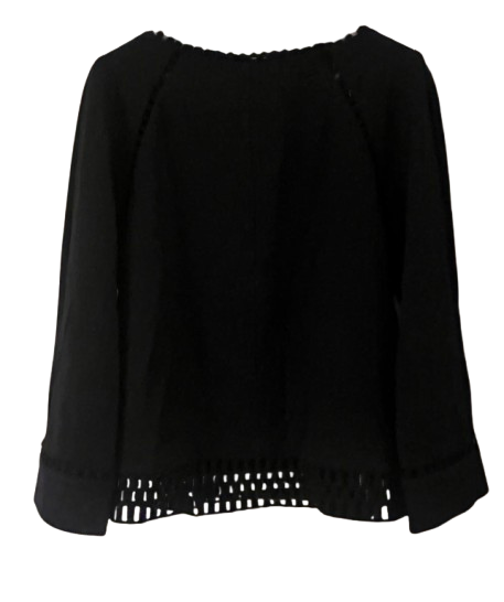 Chloe Navy 3/4 Sleeve Wool Top