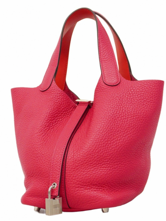 Hermes Rose Extreme Taurillion Clemence Picotin Bag