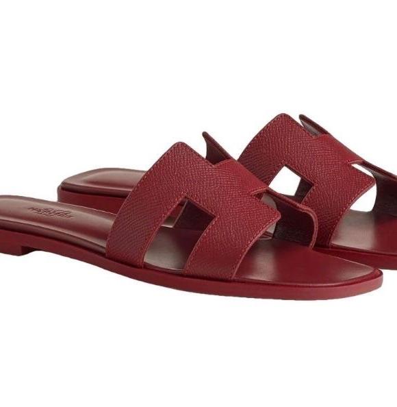 Hermes Rouge Oran Sandals