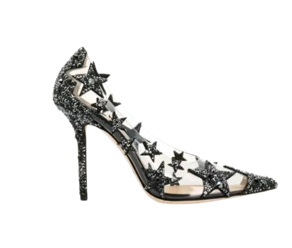 Jimmy Choo Embellished Plexi Heels