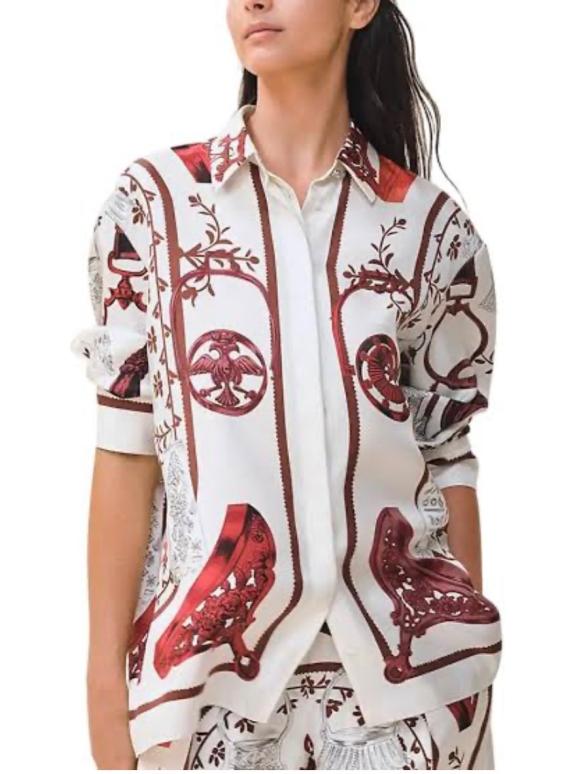 Hermes Printed Silk Shirt
