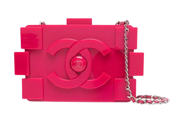 Chanel Pink Acrylic Lego Clutch on Chain