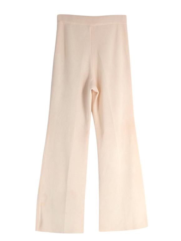 Oscar De La Renta Beige Knit Trousers