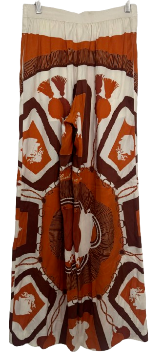 Hermes Printed Silk Palazzo Pants