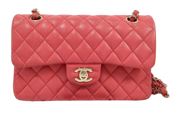 Chanel Pink Caviar Small Double Quilted Flap Bag