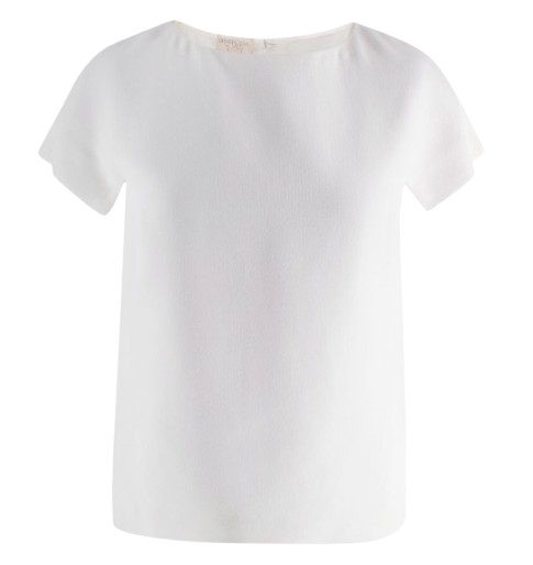 Giambattista Valli White Viscose Top with Cap Sleeves