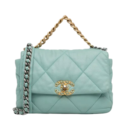 Chanel 19 Foam Leather Flap Large Crossbody Bag