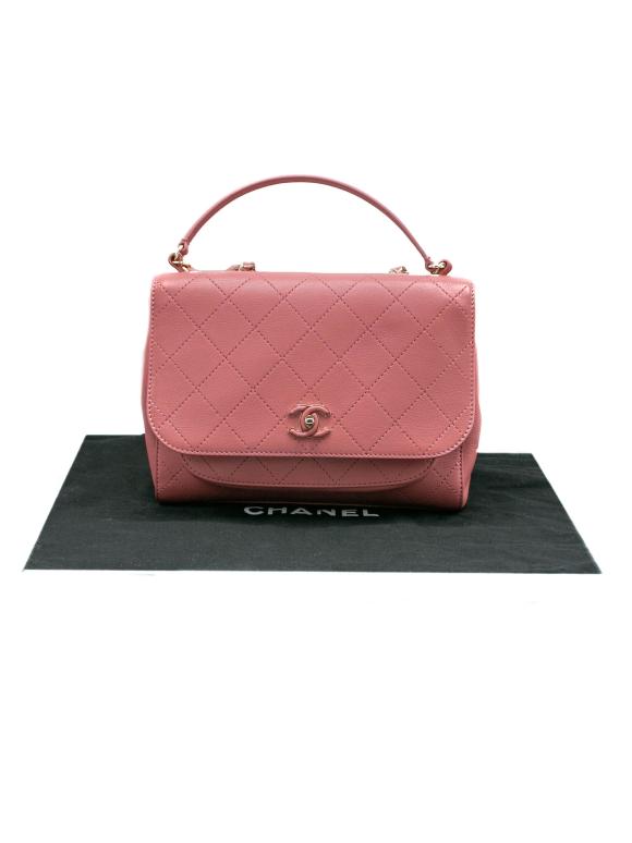 Chanel Pink Calfskin Stitched Small Flap Bag