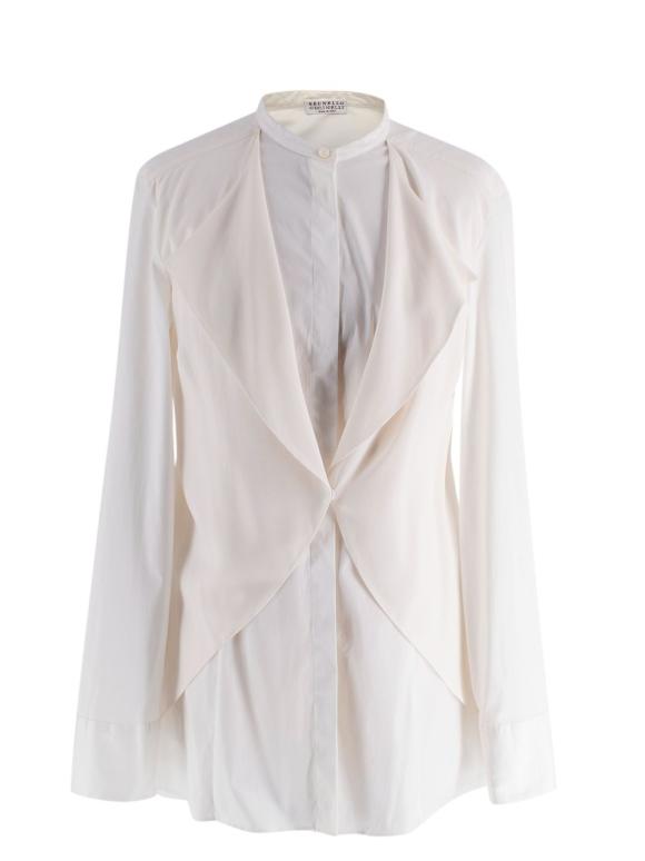 Brunello Cucinelli Double Layered Beige Shirt